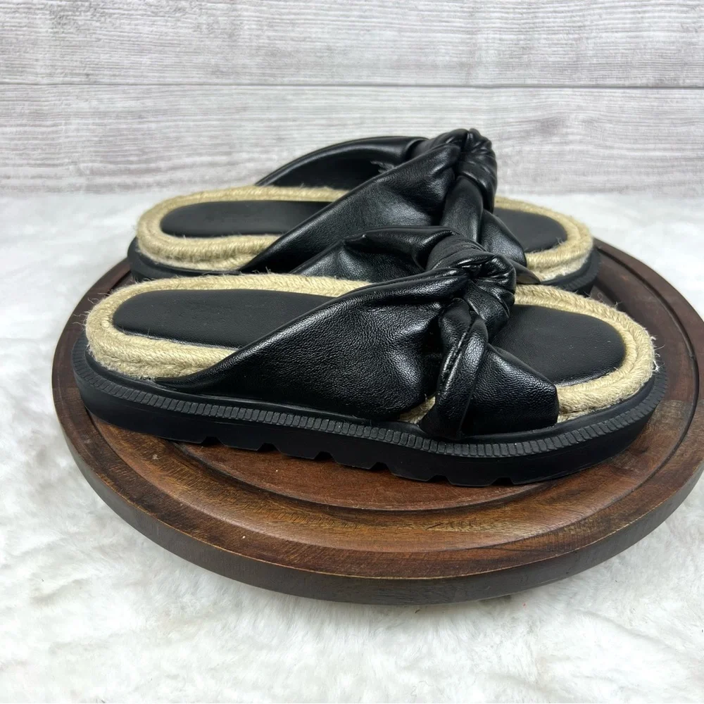 ASOS DESIGN Wide Fit Jemima Cross Strap Espadrilles Black Size UK 3/ US 5